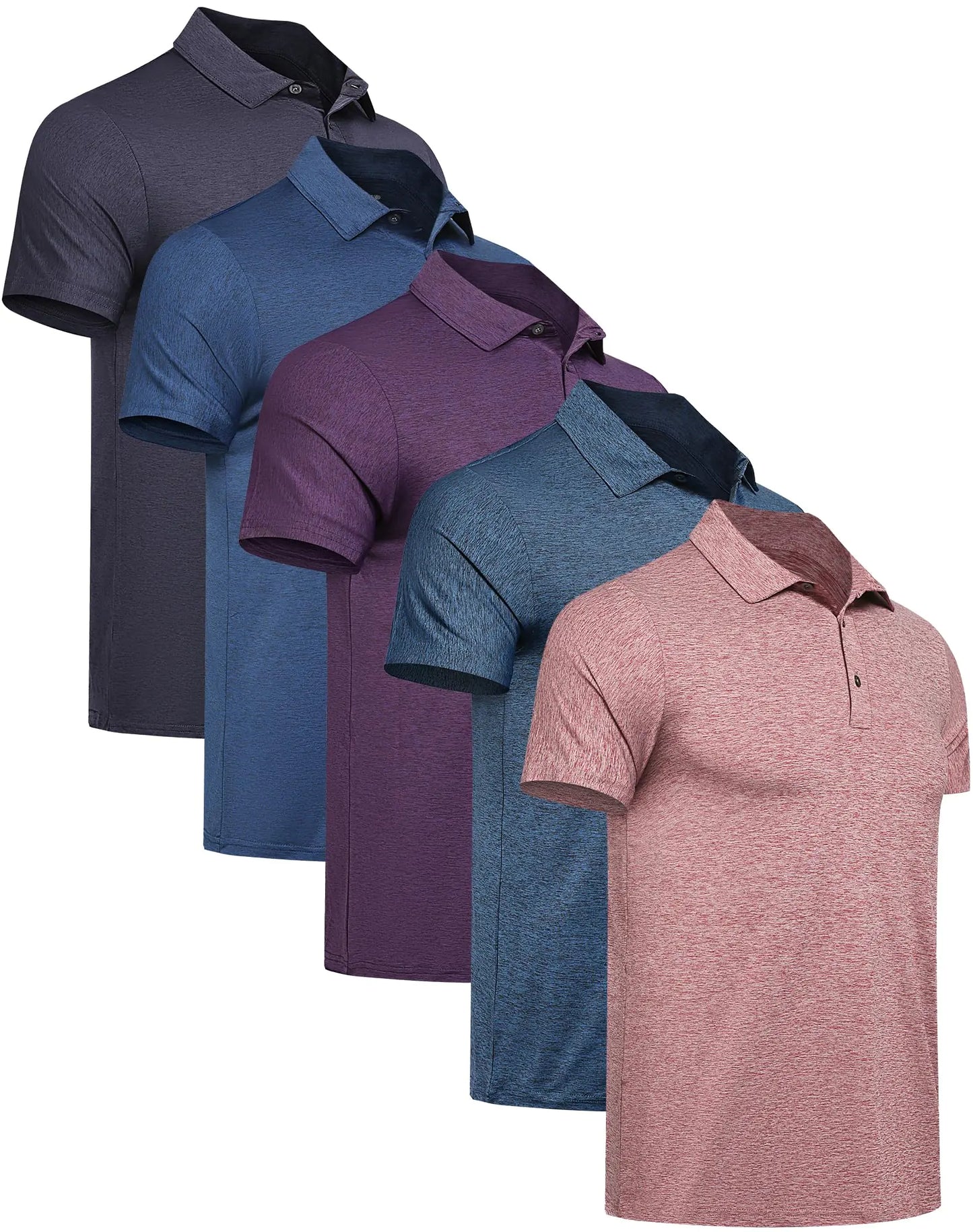 Telaleo 5 Pack Men's Quick Dry Golf Polo (Medium Only)