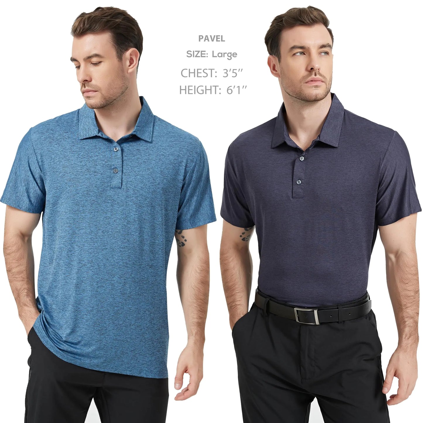 Telaleo 5 Pack Men's Quick Dry Golf Polo (Medium Only)